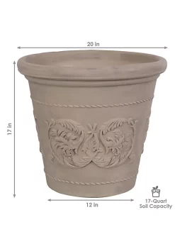 Outlet ⭐ 20 in Arabella Dual-Wall Polyresin Planter - Beige - Set of 2 by Sunnydaze Decor ⌛ -Sunnydaze Decor Shop Belk 6287