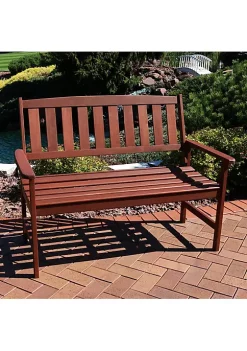 Wholesale 😉 2-Person Meranti Wood with Teak Oil Finish Outdoor Garden Bench by Sunnydaze Decor ✨ -Sunnydaze Decor Shop Belk 6297