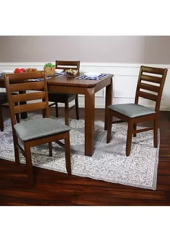 Brand new ๐ Wooden Ladder-Back Dining Chair with Cushion - Walnut - Set of 2 by Sunnydaze Decor ๐