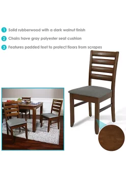 Brand new 🎁 Wooden Ladder-Back Dining Chair with Cushion - Walnut - Set of 2 by Sunnydaze Decor 🌟 -Sunnydaze Decor Shop Belk 6317