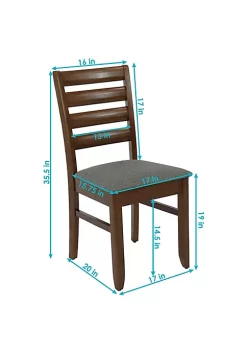 Brand new 🎁 Wooden Ladder-Back Dining Chair with Cushion - Walnut - Set of 2 by Sunnydaze Decor 🌟 -Sunnydaze Decor Shop Belk 6318
