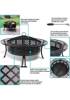 Outlet ๐ 40 in Diamond Weave Steel Fire Pit with Spark Screen and Poker by Sunnydaze Decor ๐ 11 Outlet ๐ 40 in Diamond Weave Steel Fire Pit with Spark Screen and Poker by Sunnydaze Decor ๐ -Sunnydaze Decor Shop Belk 632