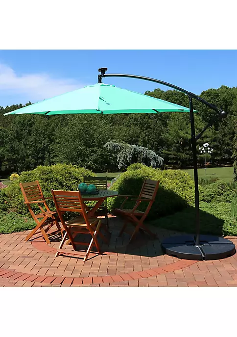Budget 😀 9.5 ft Solar Cantilever Offset Patio Umbrella - Seafoam by Sunnydaze Decor 🎁 3 Budget 😀 9.5 ft Solar Cantilever Offset Patio Umbrella - Seafoam by Sunnydaze Decor 🎁