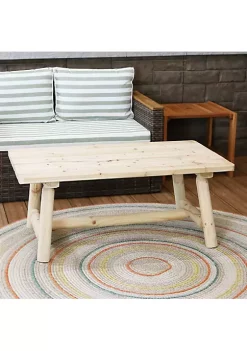Promo 🎁 Rustic Wooden Rectangular Coffee Table - Unfinished - 41.75 in by Sunnydaze Decor 🧨 -Sunnydaze Decor Shop Belk 6346