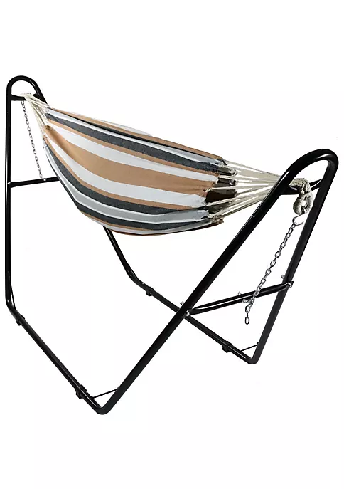 Outlet ๐ 2-Person Fabric Hammock with Universal Steel Stand - Desert by Sunnydaze Decor ๐ 4 Outlet ๐ 2-Person Fabric Hammock with Universal Steel Stand - Desert by Sunnydaze Decor ๐ - Image 2