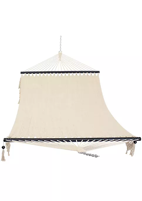 Cheap ๐ 2-Person Woven Hammock with Spreader Bars and Fringe - White by Sunnydaze Decor ๐คฉ 3 Cheap ๐ 2-Person Woven Hammock with Spreader Bars and Fringe - White by Sunnydaze Decor ๐คฉ