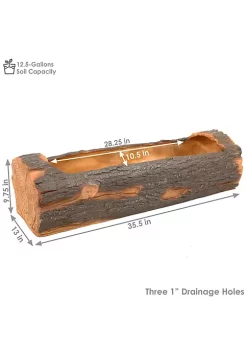 Cheap 😀 35 in Polyresin Rustic Outdoor Raised Log Flower Pot Planter by Sunnydaze Decor 🛒 -Sunnydaze Decor Shop Belk 6371