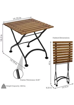 Hot Sale 💯 European Chestnut Wood Folding Square Side Table - 20 in - Brown by Sunnydaze Decor ⌛ -Sunnydaze Decor Shop Belk 6377