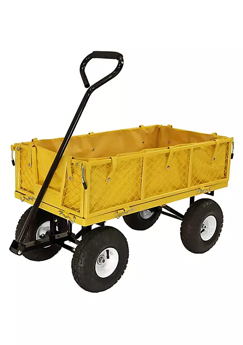 Brand new ๐ Yellow Small Steel Garden Cart with Folding Sides/Polyester Liner by Sunnydaze Decor ๐ 4 Brand new ๐ Yellow Small Steel Garden Cart with Folding Sides/Polyester Liner by Sunnydaze Decor ๐ - Image 2