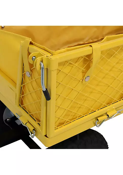 Brand new ๐ Yellow Small Steel Garden Cart with Folding Sides/Polyester Liner by Sunnydaze Decor ๐ 5 Brand new ๐ Yellow Small Steel Garden Cart with Folding Sides/Polyester Liner by Sunnydaze Decor ๐ - Image 3