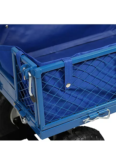 New 🎉 Blue Small Steel Garden Cart with Folding Sides/Polyester Liner by Sunnydaze Decor ✨ 5 New 🎉 Blue Small Steel Garden Cart with Folding Sides/Polyester Liner by Sunnydaze Decor ✨ - Image 3