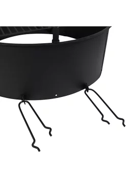 Deals 🥰 34 in Steel Fire Pit Ring with Swivel Cooking Grate/Poker by Sunnydaze Decor 🥰 -Sunnydaze Decor Shop Belk 6403