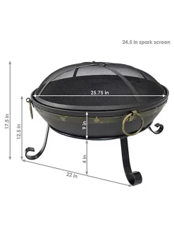 Top 10 🧨 25 in Victorian Steel Fire Bowl with Handles and Spark Screen by Sunnydaze Decor 🌟 -Sunnydaze Decor Shop Belk 6426