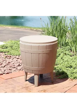 Best Sale 👏 10 gal Faux Wood Outdoor Patio Cooler with Tabletop - Driftwood by Sunnydaze Decor ⌛ -Sunnydaze Decor Shop Belk 6433