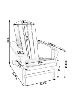 New 🔔 Coastal Bliss Fir Wood Adirondack Chair - White by Sunnydaze Decor 😍 -Sunnydaze Decor Shop Belk 6437