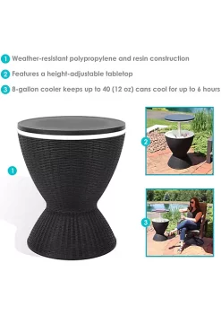 Top 10 🔥 8 gal Faux Rattan Outdoor Patio Cooler Table - Phantom Gray by Sunnydaze Decor ✔️ -Sunnydaze Decor Shop Belk 6442