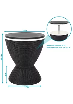 Top 10 🔥 8 gal Faux Rattan Outdoor Patio Cooler Table - Phantom Gray by Sunnydaze Decor ✔️ -Sunnydaze Decor Shop Belk 6443