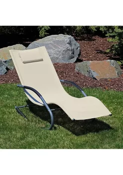Wholesale 🧨 Sunnydaze Rocking Wave Lounger with Pillow - Beige by Sunnydaze Decor 💯