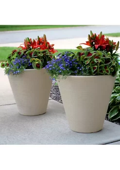 Cheapest 🥰 16 in Walter Dual-Wall Polyresin Planter - Beige - Set of 4 by Sunnydaze Decor ✨