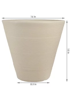 Cheapest 🥰 16 in Walter Dual-Wall Polyresin Planter - Beige - Set of 4 by Sunnydaze Decor ✨ -Sunnydaze Decor Shop Belk 6487