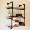 Top 10 ❤️ 3-Tier Industrial Black Pipe Wall Hanging Bookshelf - Oak Gray by Sunnydaze Decor 🎁 -Sunnydaze Decor Shop Belk 6489