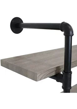 Top 10 ❤️ 3-Tier Industrial Black Pipe Wall Hanging Bookshelf - Oak Gray by Sunnydaze Decor 🎁 -Sunnydaze Decor Shop Belk 6491