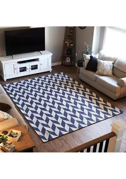 Best Sale ๐ Sunnydaze Geometric Affinity Indoor Area Rug in Steel Blue - 8 x 10 Foot by Sunnydaze Decor โค๏ธ