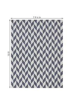 Best Sale 🛒 Sunnydaze Geometric Affinity Indoor Area Rug in Steel Blue - 8 x 10 Foot by Sunnydaze Decor ❤️ -Sunnydaze Decor Shop Belk 6527