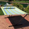Best deal 🥰 2-Person Quilted Fabric Hammock with Steel Stand - Blue/Green by Sunnydaze Decor ⌛ 2 Best deal 🥰 2-Person Quilted Fabric Hammock with Steel Stand - Blue/Green by Sunnydaze Decor ⌛ -Sunnydaze Decor Shop Belk 6529