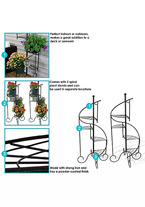 Outlet ๐ Black Iron 4-Tier Spiral Staircase Plant Stand - 56 in - Set of 2 by Sunnydaze Decor ๐คฉ 6 Outlet ๐ Black Iron 4-Tier Spiral Staircase Plant Stand - 56 in - Set of 2 by Sunnydaze Decor ๐คฉ - Image 4