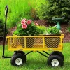 Best Pirce 🤩 Small Heavy-Duty Steel Garden Cart with Removable Sides - Yellow by Sunnydaze Decor ✨ -Sunnydaze Decor Shop Belk 6573