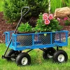 New 🧨 Small Heavy-Duty Steel Garden Cart with Removable Sides - Blue by Sunnydaze Decor 💯 -Sunnydaze Decor Shop Belk 6579