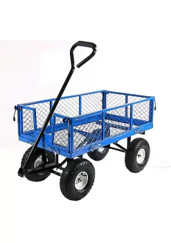 New 🧨 Small Heavy-Duty Steel Garden Cart with Removable Sides - Blue by Sunnydaze Decor 💯 -Sunnydaze Decor Shop Belk 6580