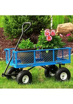 New 🧨 Small Heavy-Duty Steel Garden Cart with Removable Sides - Blue by Sunnydaze Decor 💯 -Sunnydaze Decor Shop Belk 6584
