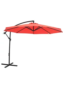Discount 🥰 9.5 ft Cantilever Offset Patio Umbrella with Crank - Cherry by Sunnydaze Decor 🥰 -Sunnydaze Decor Shop Belk 6591