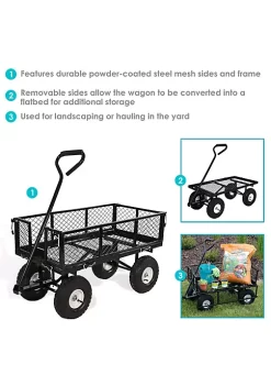 Flash Sale 👍 Small Heavy-Duty Steel Garden Cart with Removable Sides - Black by Sunnydaze Decor 👍 -Sunnydaze Decor Shop Belk 6605