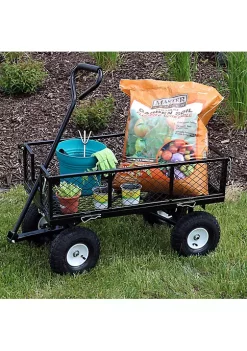 Flash Sale 👍 Small Heavy-Duty Steel Garden Cart with Removable Sides - Black by Sunnydaze Decor 👍 -Sunnydaze Decor Shop Belk 6607