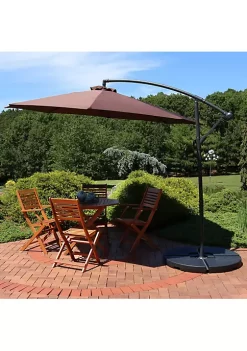 Cheap 🧨 10 ft Cantilever Offset Steel Patio Umbrella with Crank - Brown by Sunnydaze Decor 🎉