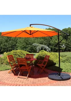 Top 10 ⭐ 9.5 ft Cantilever Offset Patio Umbrella with Crank - Tangerine by Sunnydaze Decor 🎉