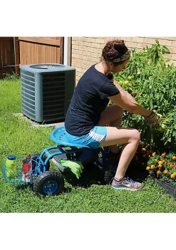 Flash Sale 😀 Steel Rolling Garden Cart with Swivel Steering/Planter - Blue by Sunnydaze Decor 🔔 -Sunnydaze Decor Shop Belk 6658