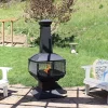 Cheap 👍 Steel Wood Burning 360-View Chiminea with Log Grate/Poker - 57 in by Sunnydaze Decor 🥰