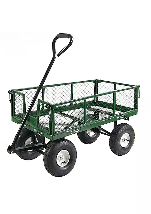 Buy ❤️ Small Heavy-Duty Steel Garden Cart with Removable Sides - Green by Sunnydaze Decor 😉 4 Buy ❤️ Small Heavy-Duty Steel Garden Cart with Removable Sides - Green by Sunnydaze Decor 😉 - Image 2