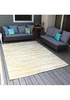 Coupon 🔥 Abstract Impression Outdoor Area Rug - Golden Fire - 7 ft x 10 ft by Sunnydaze Decor ❤️