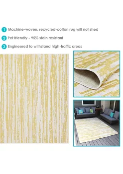 Coupon 🔥 Abstract Impression Outdoor Area Rug - Golden Fire - 7 ft x 10 ft by Sunnydaze Decor ❤️ -Sunnydaze Decor Shop Belk 6692