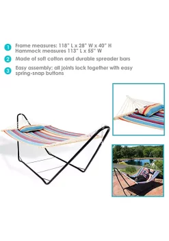 Promo 🤩 2-Person Cotton Hammock with Steel Stand and Pillow - Wildberry by Sunnydaze Decor 😍 11 Promo 🤩 2-Person Cotton Hammock with Steel Stand and Pillow - Wildberry by Sunnydaze Decor 😍 -Sunnydaze Decor Shop Belk 6704
