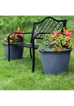 Discount 👍 20 in Anjelica Dual-Wall Polyresin Planter - Slate - Set of 2 by Sunnydaze Decor 😀 -Sunnydaze Decor Shop Belk 6734