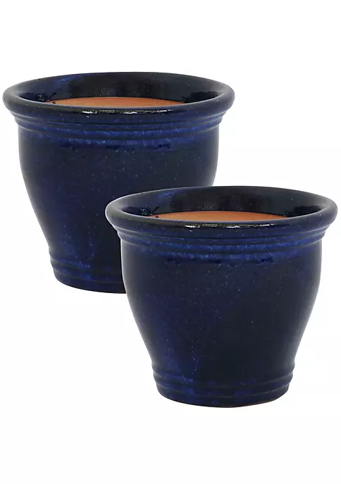 Hot Sale ๐ 11 in Studio Glazed Ceramic Planter - Imperial Blue - Set of 2 by Sunnydaze Decor ๐คฉ 4 Hot Sale ๐ 11 in Studio Glazed Ceramic Planter - Imperial Blue - Set of 2 by Sunnydaze Decor ๐คฉ - Image 2