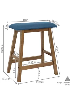 Cheapest 😍 Wood Counter-Height Stool with Cushion - Weathered Oak - Set of 2 by Sunnydaze Decor 🔥 -Sunnydaze Decor Shop Belk 6769