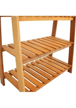 Cheapest 🎁 3-Tier Meranti Wood Plant Stand with Teak Oil Finish - 36 in by Sunnydaze Decor 👍 -Sunnydaze Decor Shop Belk 6785