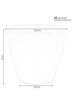 Outlet 🔥 18 in Studio High-Fired Glazed Ceramic Planter - Seafoam by Sunnydaze Decor 🔔 -Sunnydaze Decor Shop Belk 6793